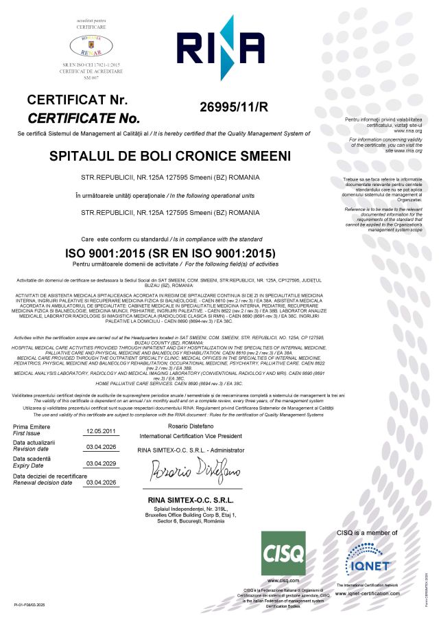 Certificat ISO 9001:2015